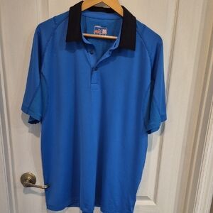 Puma Blue Polo Gold Shirt with Black Collar Cool Cell Tech Size L